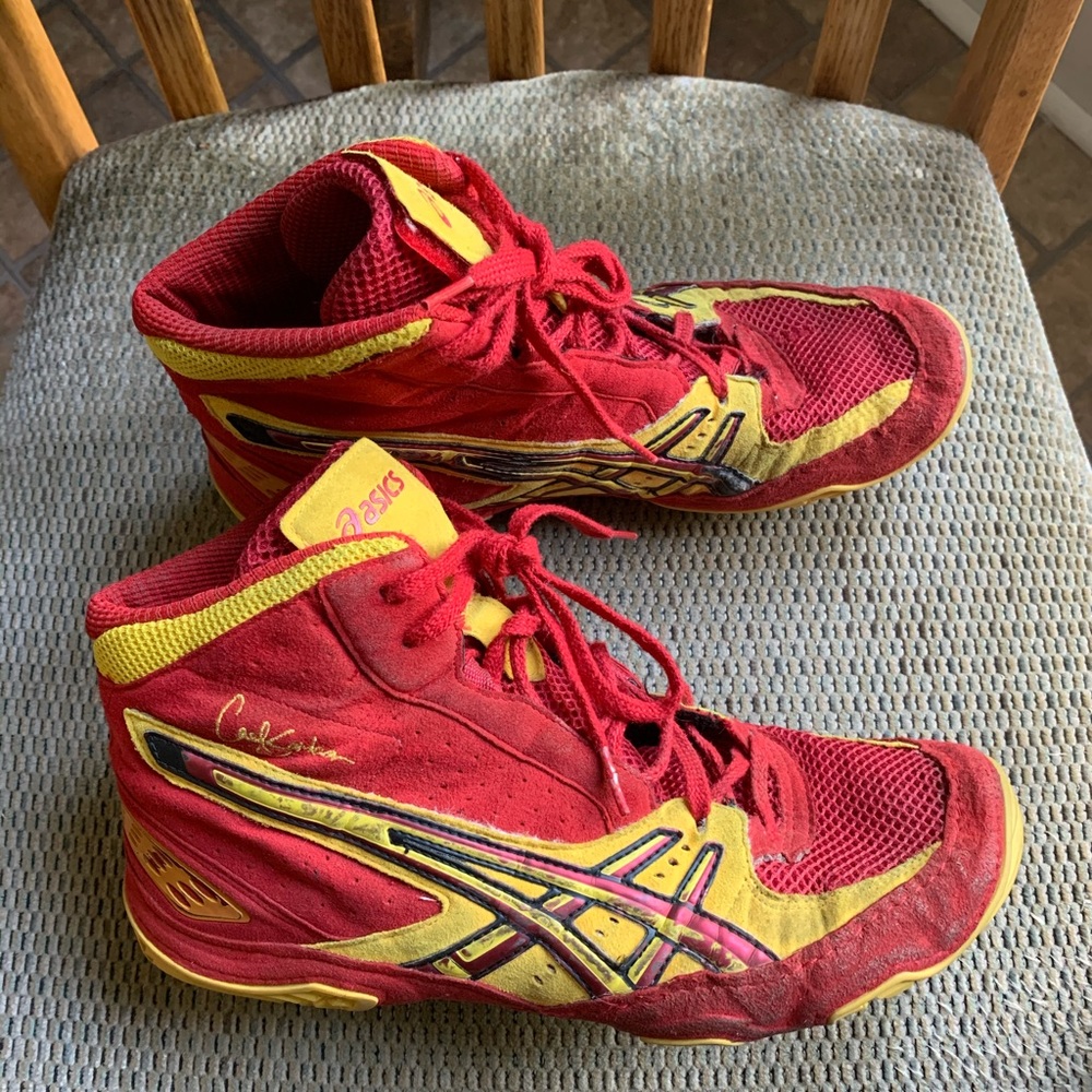 ASICS Red/Yellow Edition Wrestling shoes